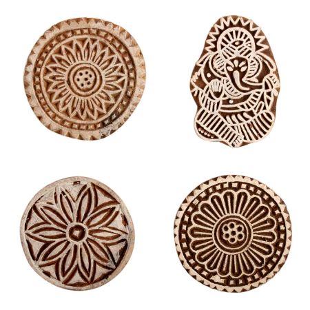 Set of 4 Piece New Mix Wooden Printing Block